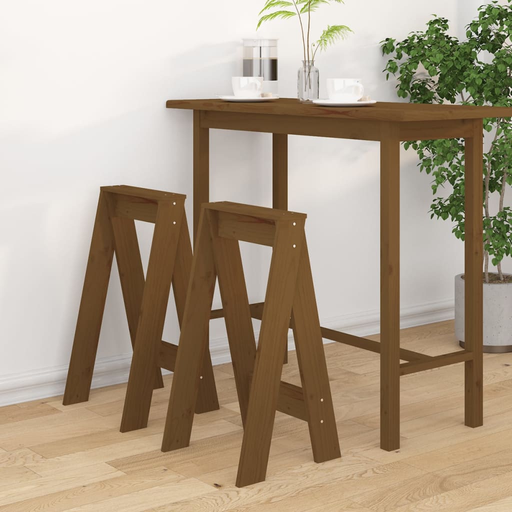 Jakkarat 2 kpl hunajanruskea 40x40x75 cm täysi mänty - Sisustajankoti.fi