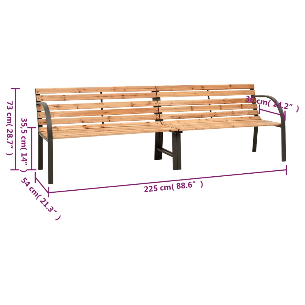 Puutarhan kaksoispenkki 225 cm täysi kuusi - Sisustajankoti.fi