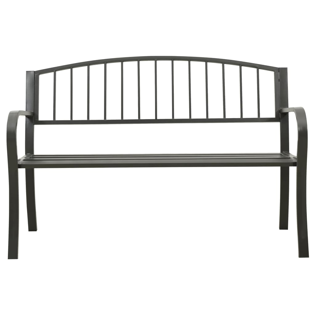 Puutarhapenkki harmaa 120 cm teräs - Sisustajankoti.fi