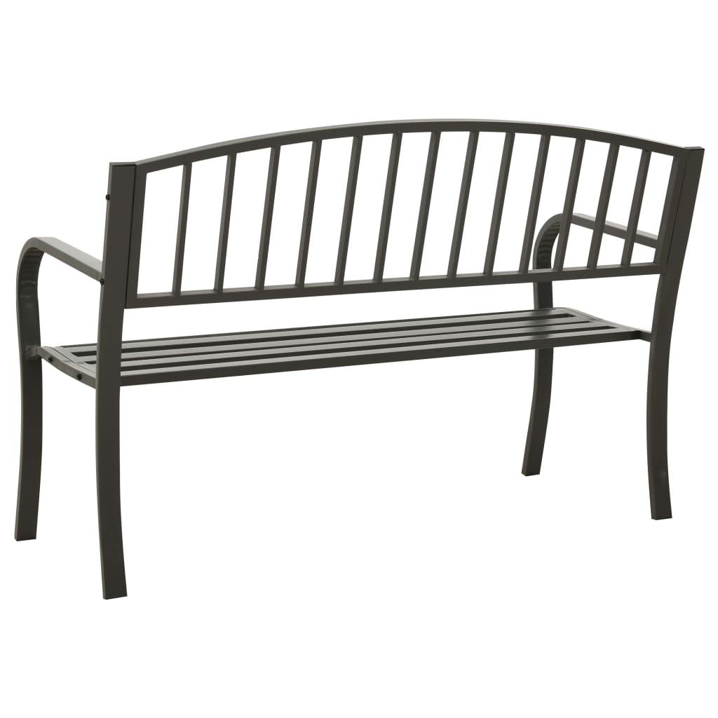 Puutarhapenkki harmaa 120 cm teräs - Sisustajankoti.fi
