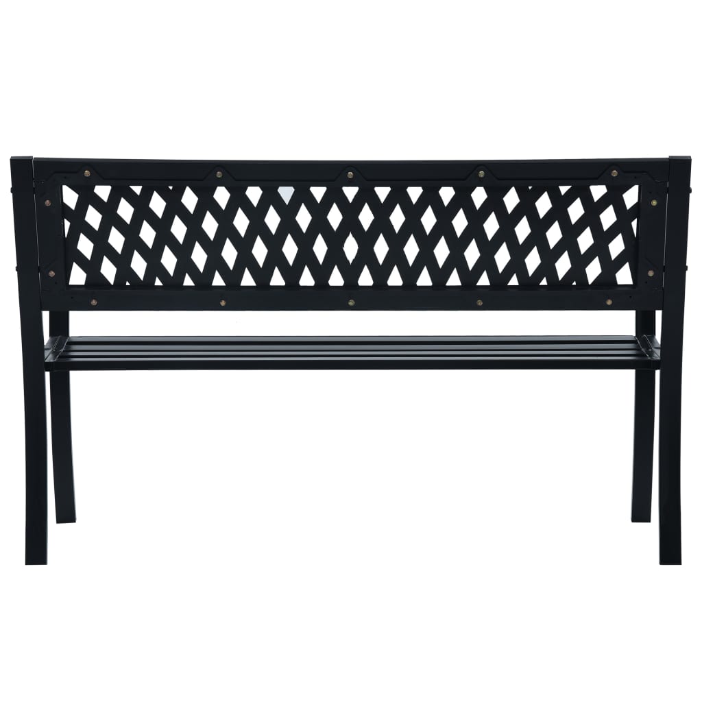 Puutarhapenkki musta 120 cm teräs - Sisustajankoti.fi