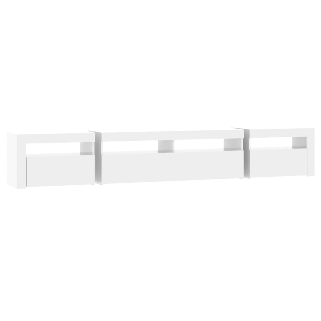 TV-taso LED-valoilla korkeakiilto valkoinen 240x35x40 cm - Sisustajankoti.fi