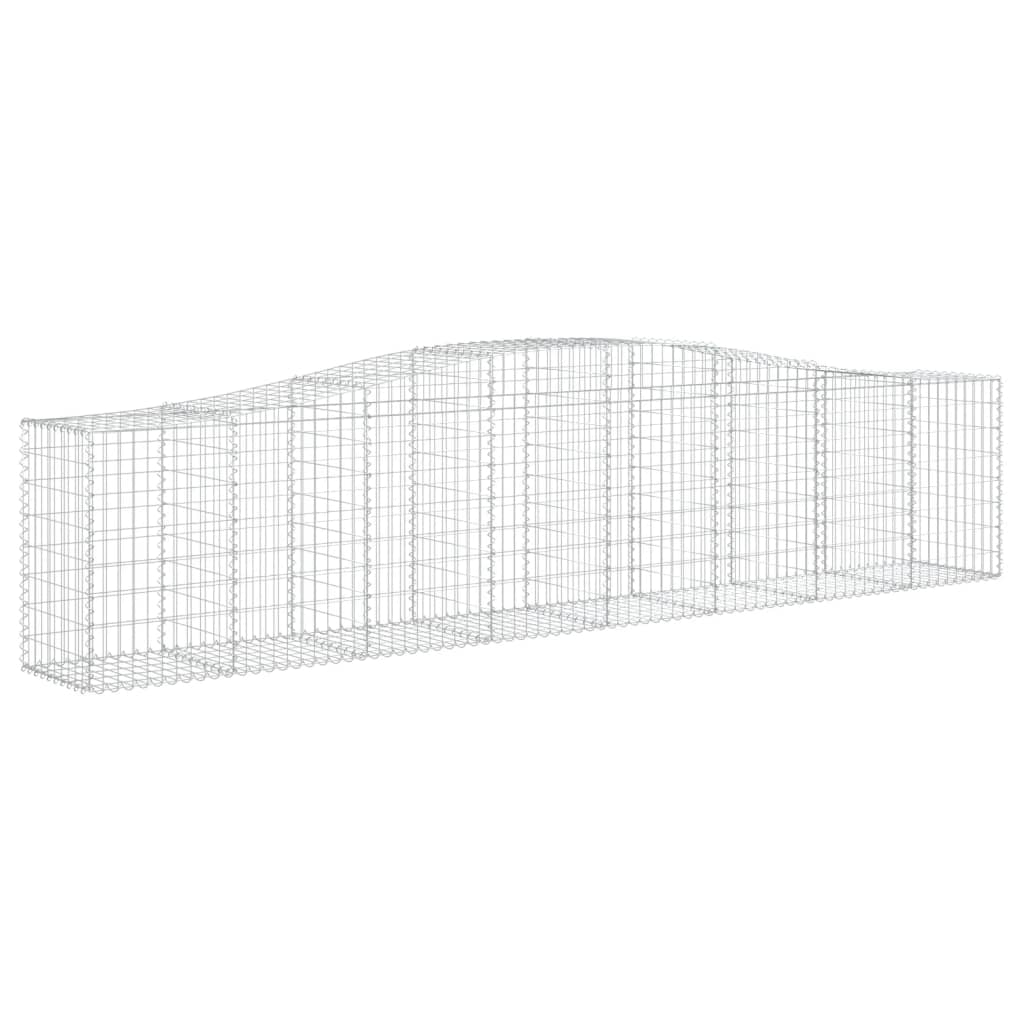 Kaareva kivikori 400x50x80/100 cm galvanoitu rauta - Sisustajankoti.fi