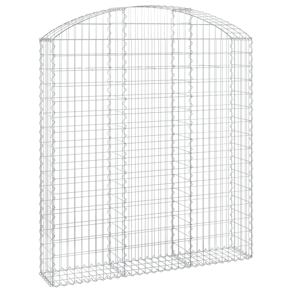 Kaareva kivikori 150x30x160/180 cm galvanoitu rauta - Sisustajankoti.fi