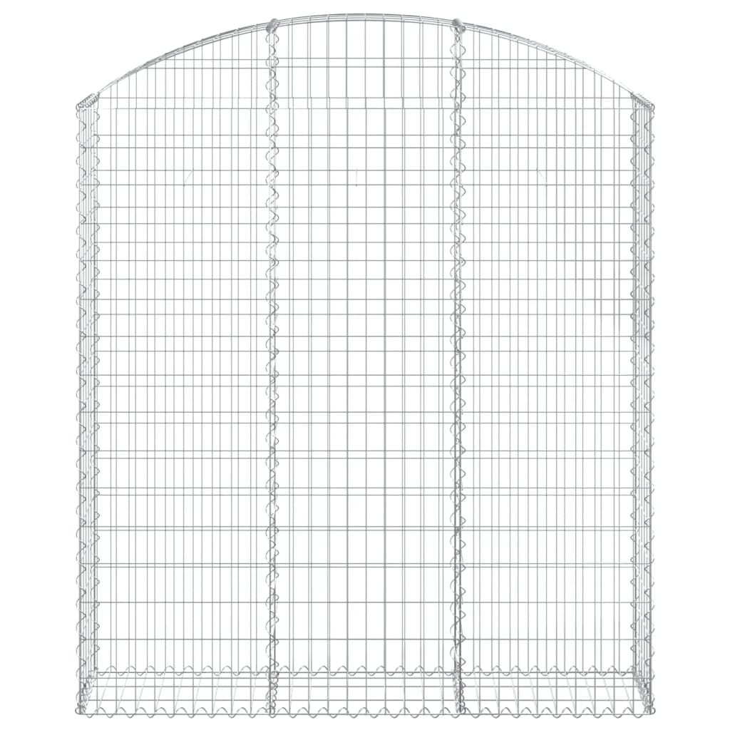 Kaareva kivikori 150x30x160/180 cm galvanoitu rauta - Sisustajankoti.fi