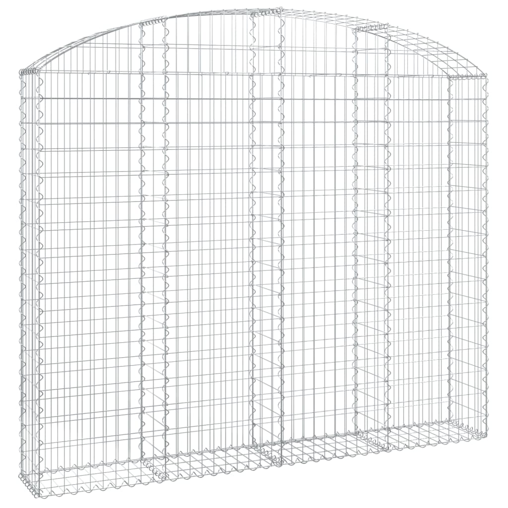 Kaareva kivikori 200x30x160/180 cm galvanoitu rauta - Sisustajankoti.fi