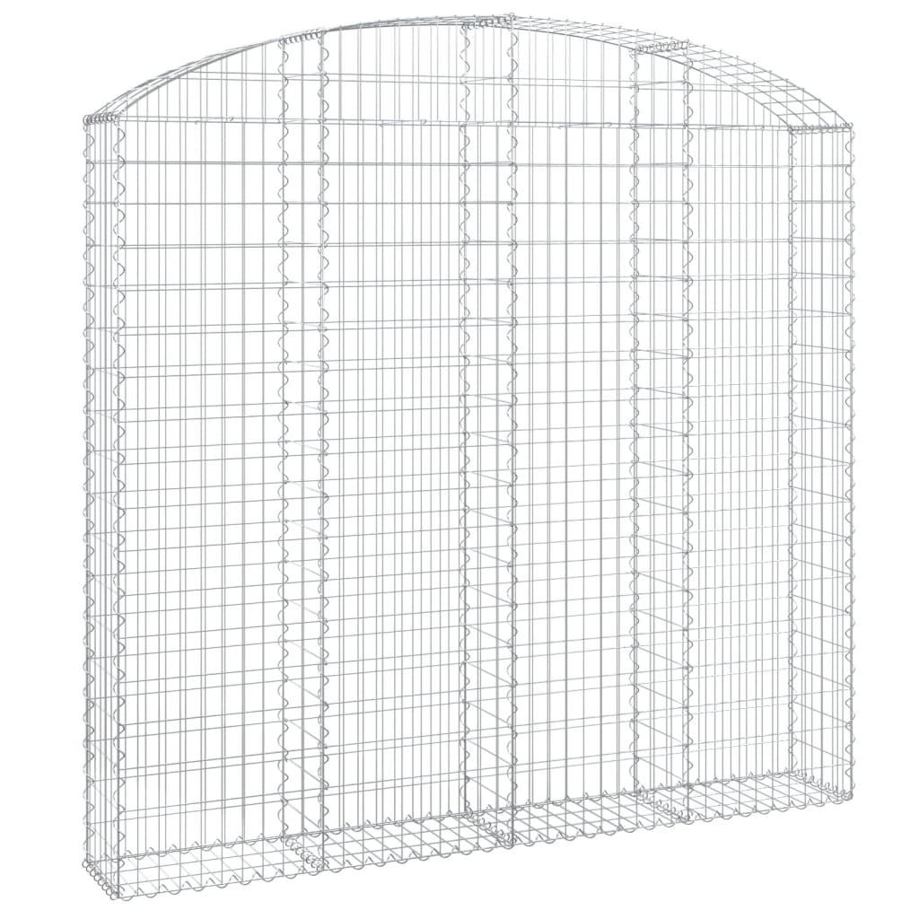 Kaareva kivikori 200x30x180/200 cm galvanoitu rauta - Sisustajankoti.fi