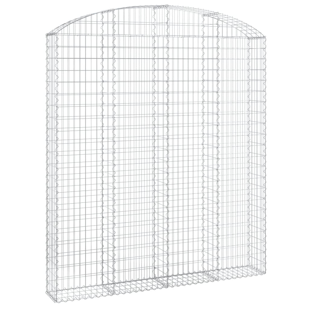 Kaareva kivikori 200x30x220/240 cm galvanoitu rauta - Sisustajankoti.fi
