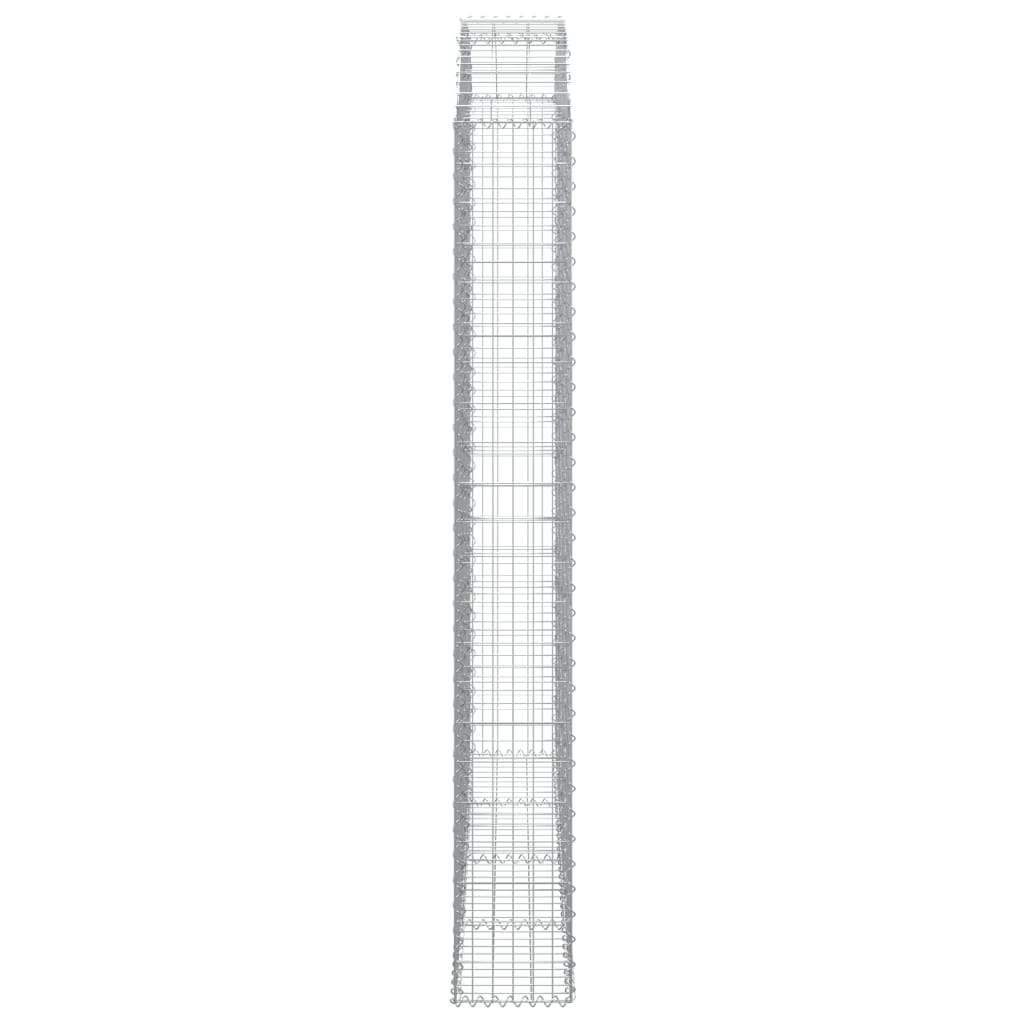Kaareva kivikori 200x30x220/240 cm galvanoitu rauta - Sisustajankoti.fi
