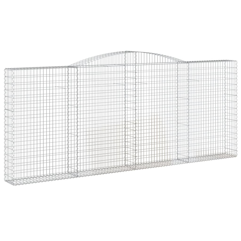 Kaareva kivikori 400x30x160/180 cm galvanoitu rauta - Sisustajankoti.fi