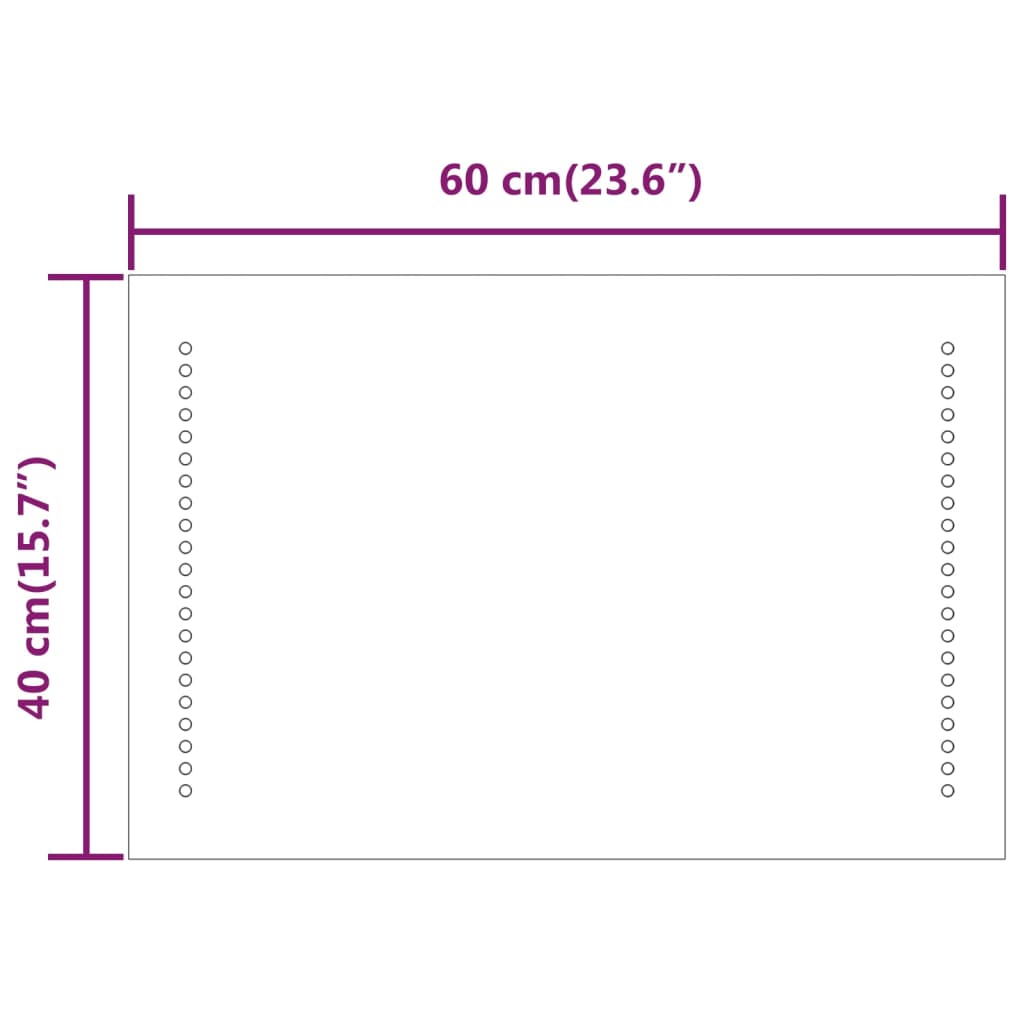 Kylpyhuoneen LED-peili 40x60 cm - Sisustajankoti.fi