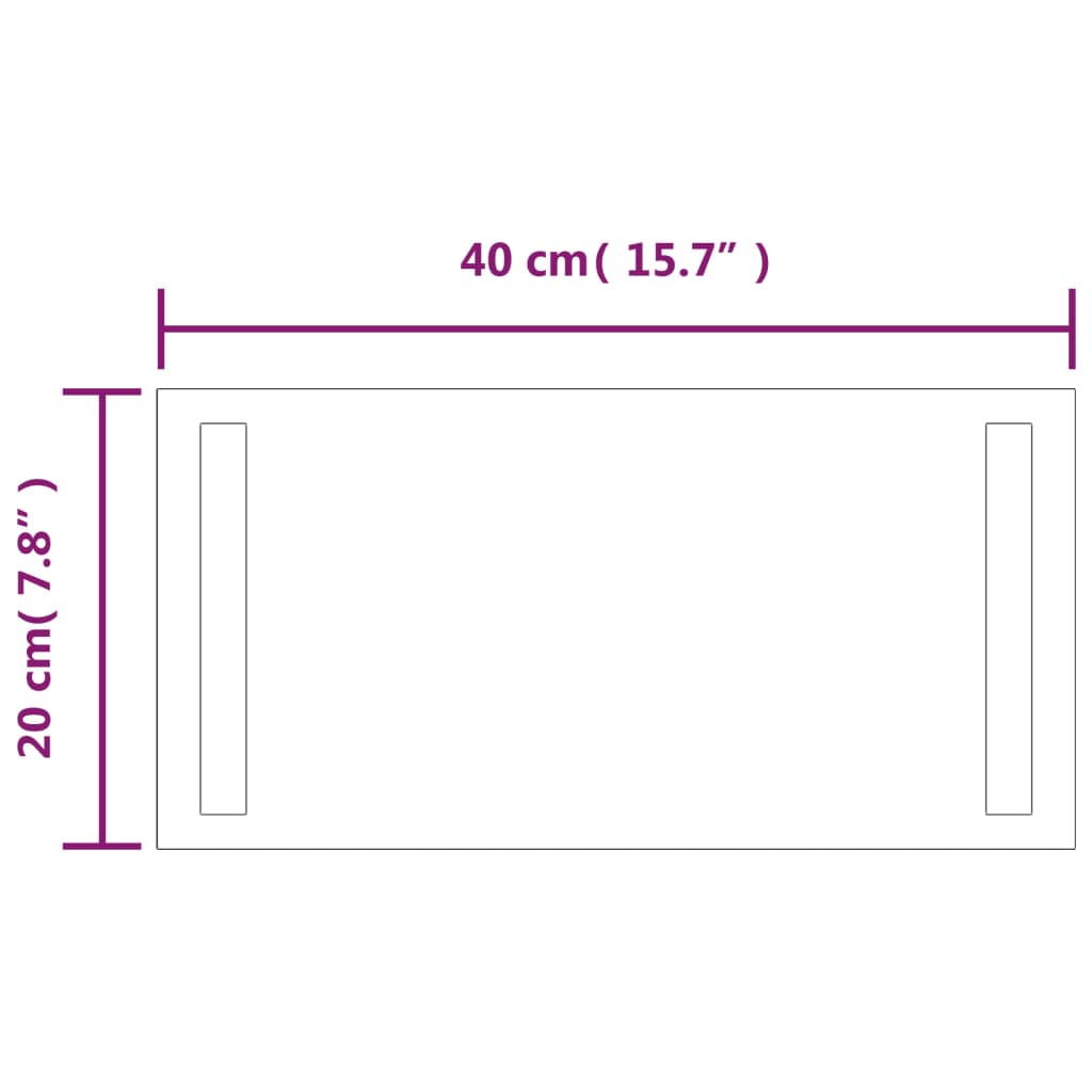 Kylpyhuoneen LED-peili 20x40 cm - Sisustajankoti.fi