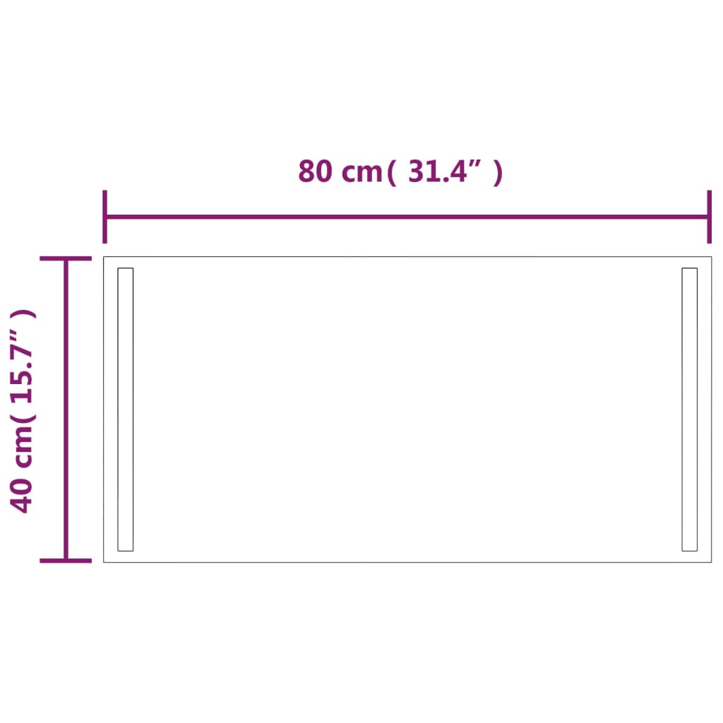 Kylpyhuoneen LED-peili 40x80 cm - Sisustajankoti.fi
