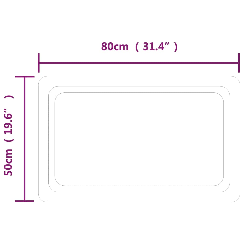 Kylpyhuoneen LED-peili 50x80 cm - Sisustajankoti.fi