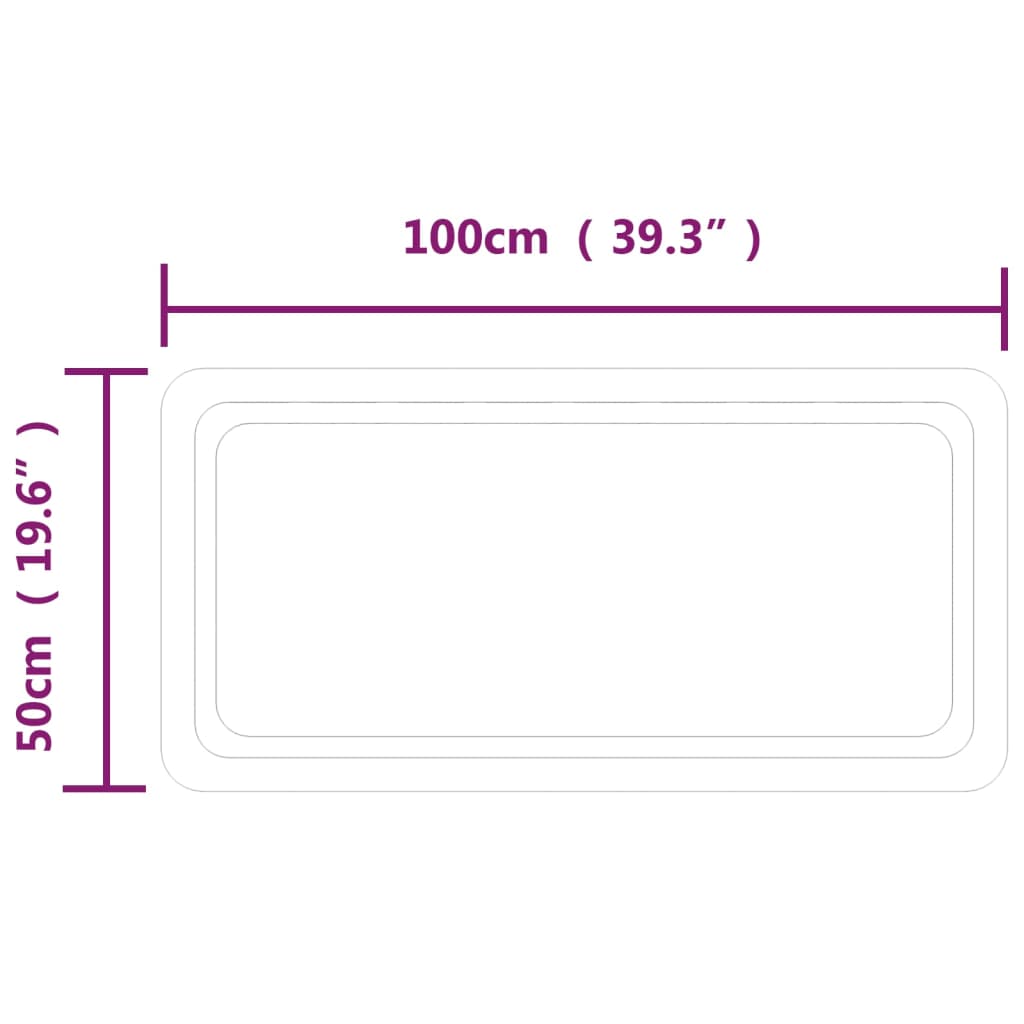 Kylpyhuoneen LED-peili 50x100 cm - Sisustajankoti.fi