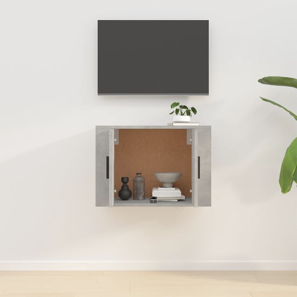 Seinäkiinnitettävä TV-taso betoninharmaa 57x34,5x40 cm - Sisustajankoti.fi