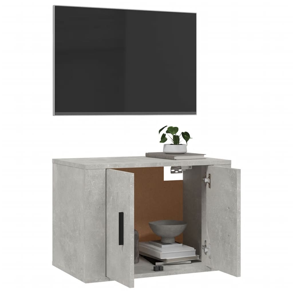 Seinäkiinnitettävä TV-taso betoninharmaa 57x34,5x40 cm - Sisustajankoti.fi