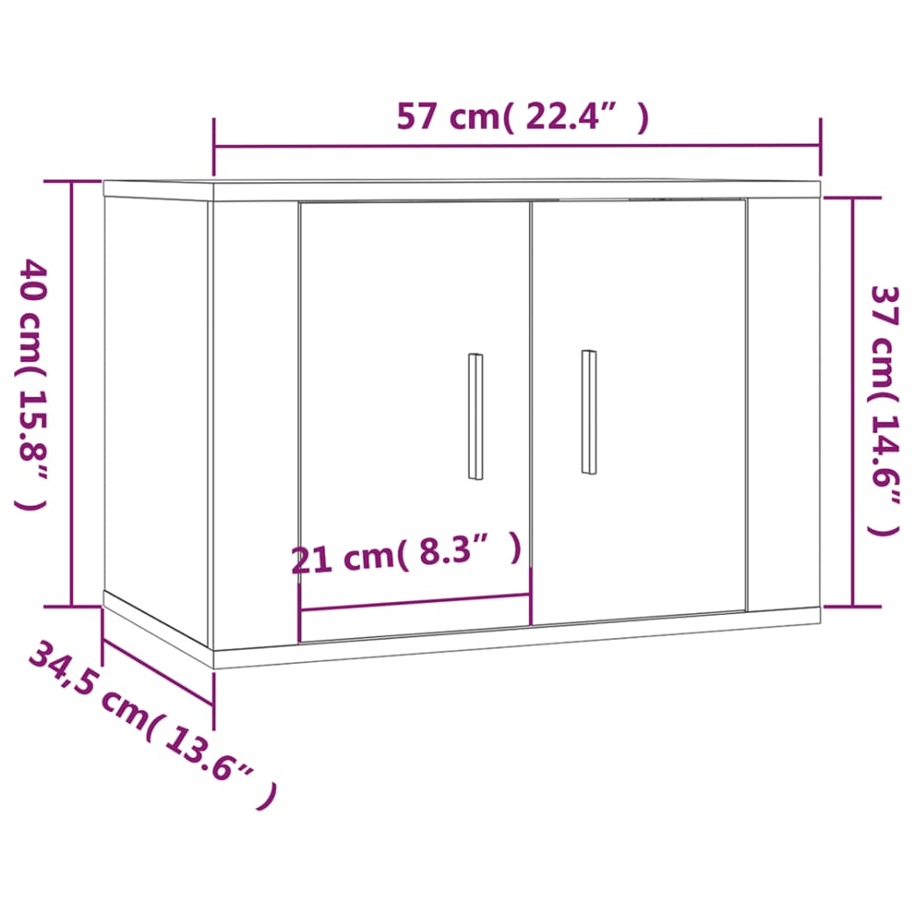 Seinäkiinnitettävä TV-taso betoninharmaa 57x34,5x40 cm - Sisustajankoti.fi