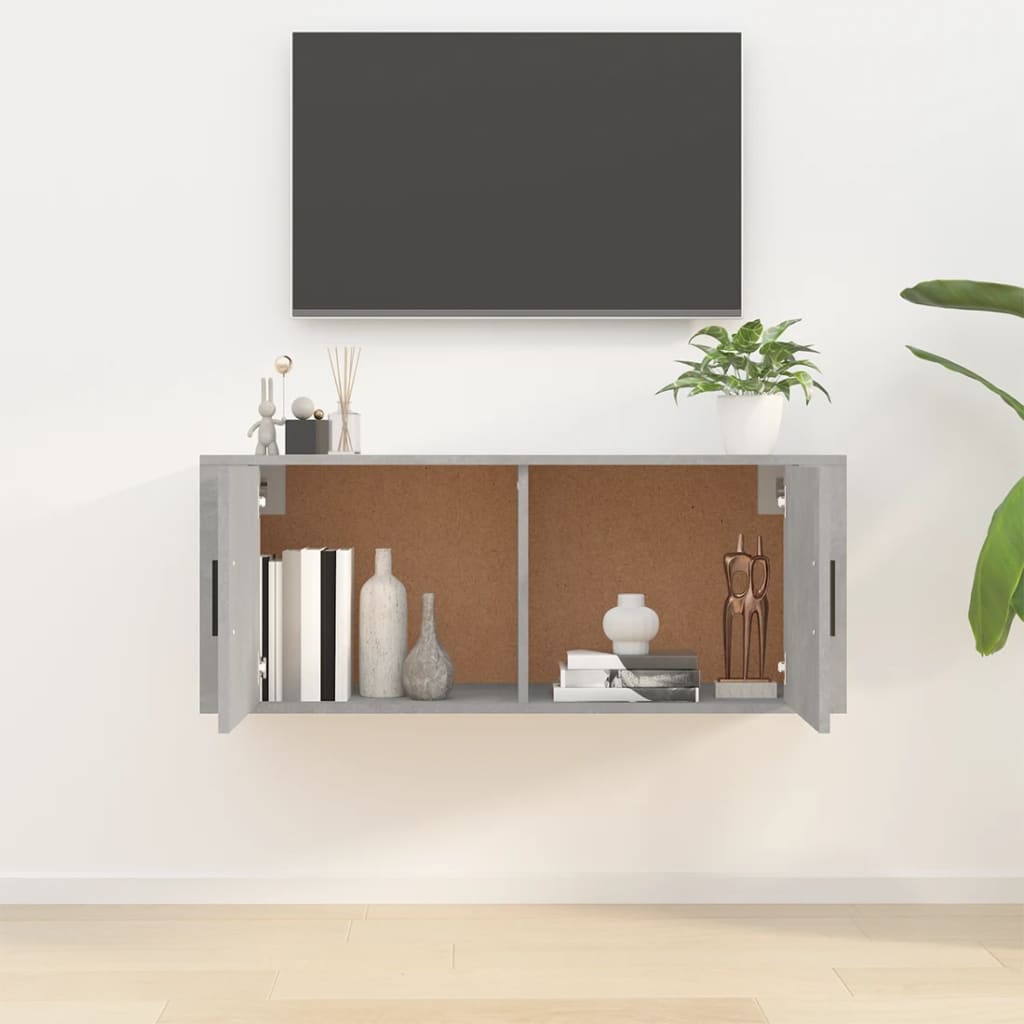 Seinäkiinnitettävä TV-taso betoninharmaa 100x34,5x40 cm - Sisustajankoti.fi