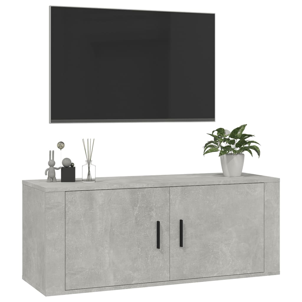 Seinäkiinnitettävä TV-taso betoninharmaa 100x34,5x40 cm - Sisustajankoti.fi