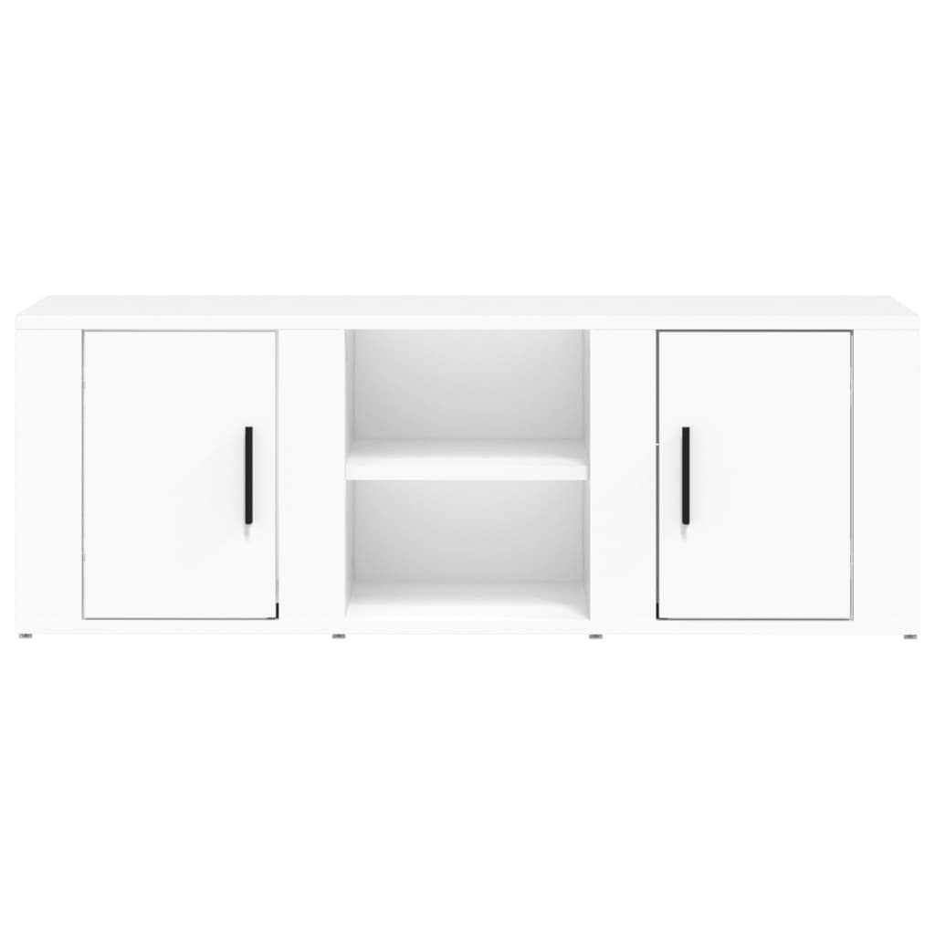 TV-taso valkoinen 100x31,5x35 cm tekninen puu - Sisustajankoti.fi