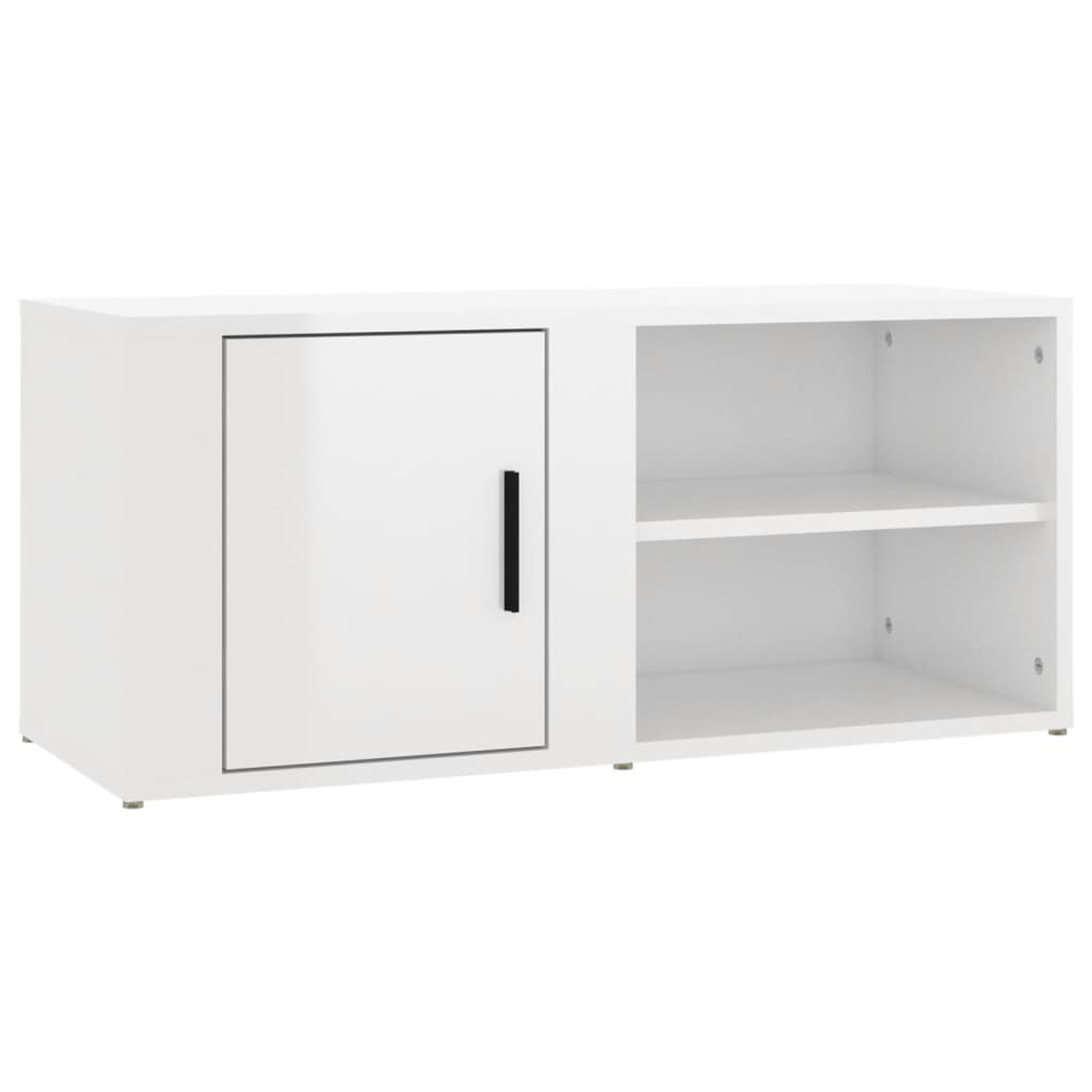 TV-tasot 2 kpl korkeakiilto valk. 80x31,5x36 cm tekninen puu - Sisustajankoti.fi