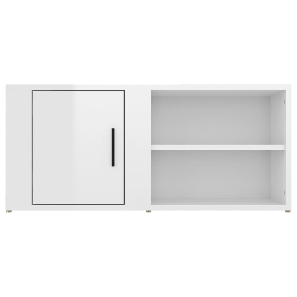 TV-tasot 2 kpl korkeakiilto valk. 80x31,5x36 cm tekninen puu - Sisustajankoti.fi