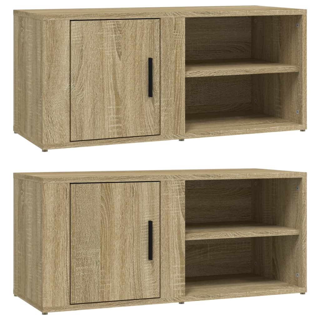 Seinäkaapit 2 kpl Sonoma-tammi 80x31,5x36 cm tekninen puu - Sisustajankoti.fi