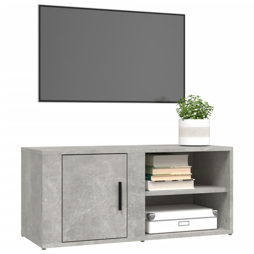 TV-taso betoninharmaa 80x31,5x36 cm tekninen puu - Sisustajankoti.fi