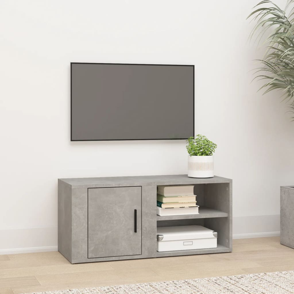 TV-taso betoninharmaa 80x31,5x36 cm tekninen puu - Sisustajankoti.fi