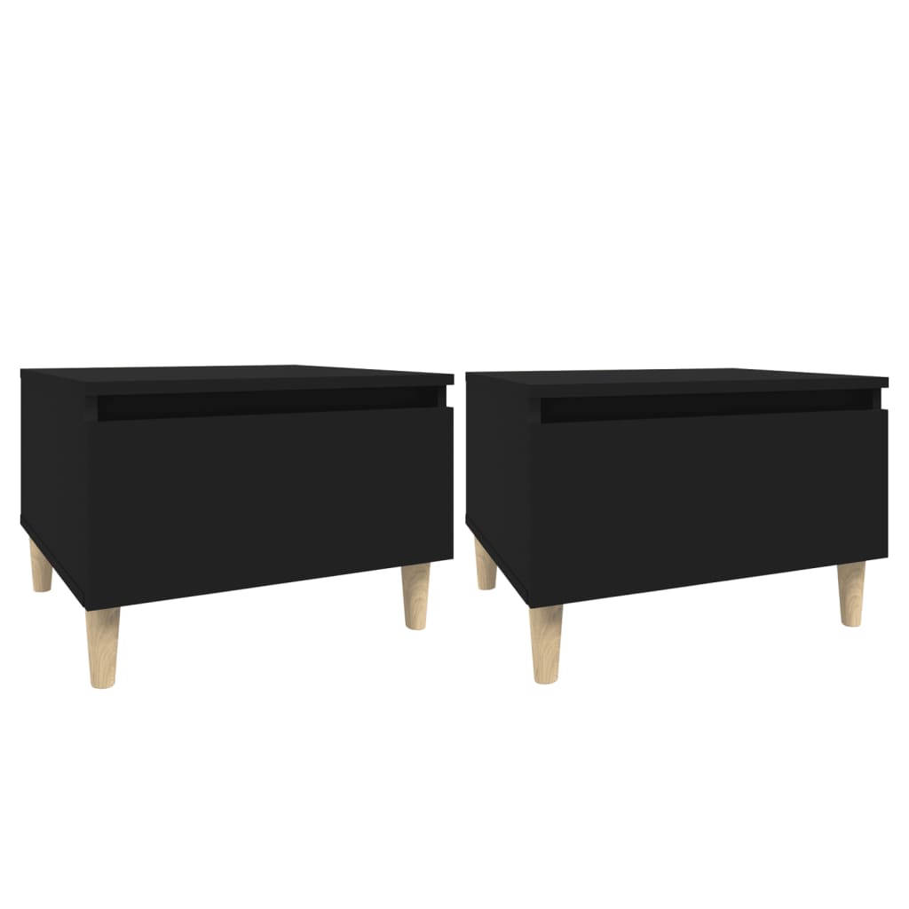 Sivupöydät 2kpl musta 50x46x35 cm tekninen puu - Sisustajankoti.fi