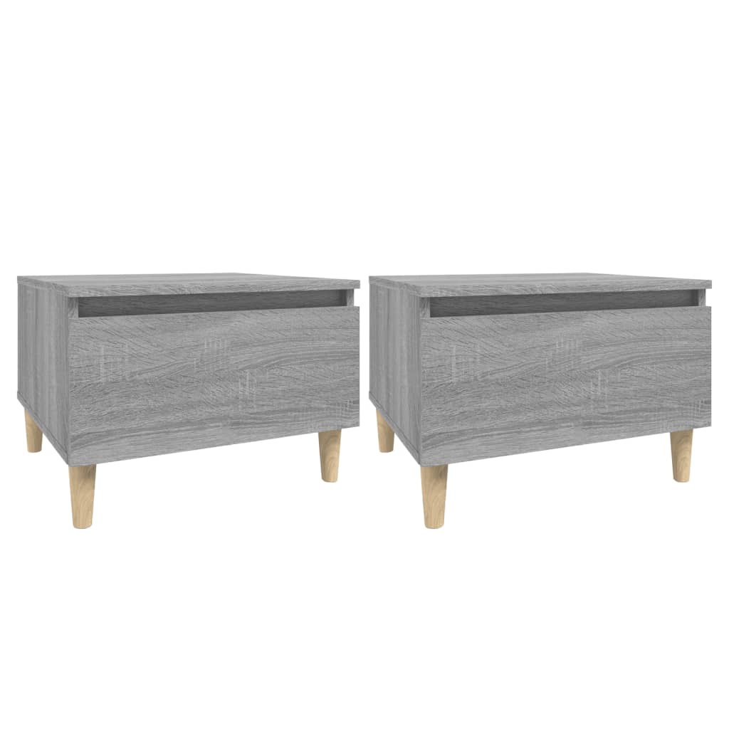 Sivupöydät 2 kpl harmaa Sonoma 50x46x35 cm tekninen puu - Sisustajankoti.fi