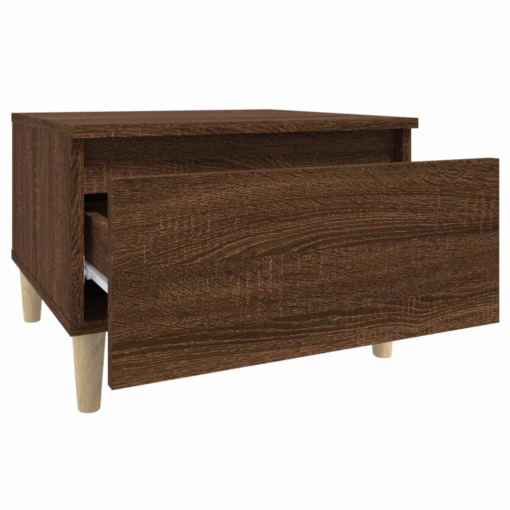 Sivupöydät 2 kpl ruskea tammi 50x46x35 cm tekninen puu - Sisustajankoti.fi