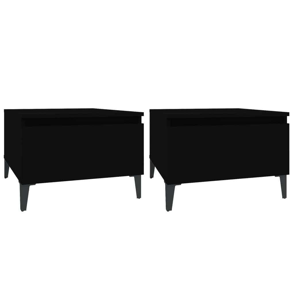 Sivupöydät 2 kpl musta 50x46x35 cm tekninen puu - Sisustajankoti.fi
