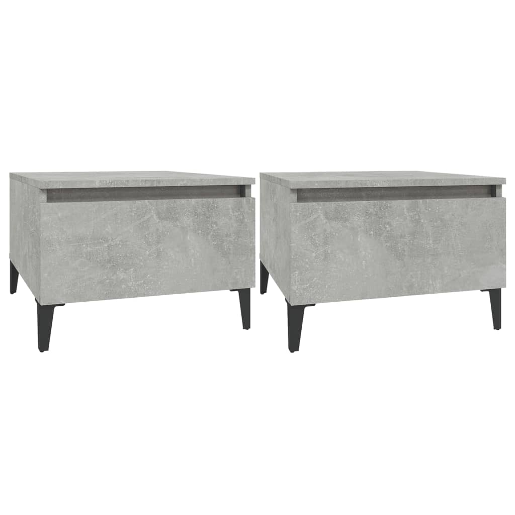 Sivupöydät 2 kpl betoninharmaa 50x46x35 cm tekninen puu - Sisustajankoti.fi