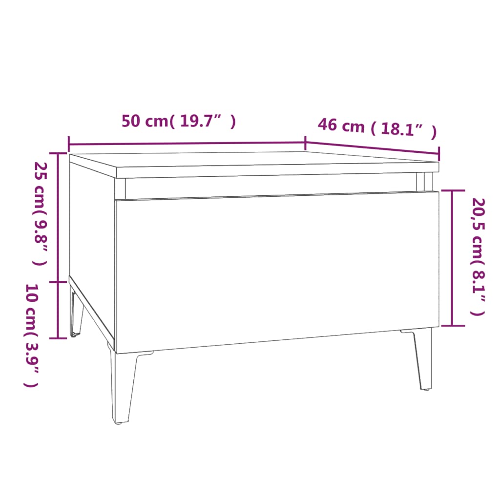 Sivupöydät 2 kpl betoninharmaa 50x46x35 cm tekninen puu - Sisustajankoti.fi