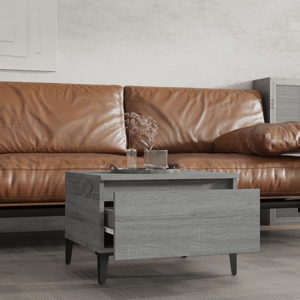 Sivupöydät 2 kpl harmaa Sonoma 50x46x35 cm tekninen puu - Sisustajankoti.fi