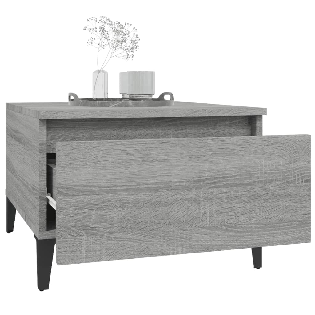 Sivupöydät 2 kpl harmaa Sonoma 50x46x35 cm tekninen puu - Sisustajankoti.fi