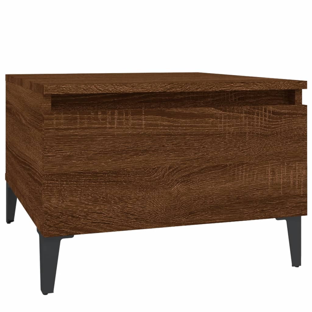 Sivupöydät 2 kpl ruskea tammi 50x46x35 cm tekninen puu - Sisustajankoti.fi