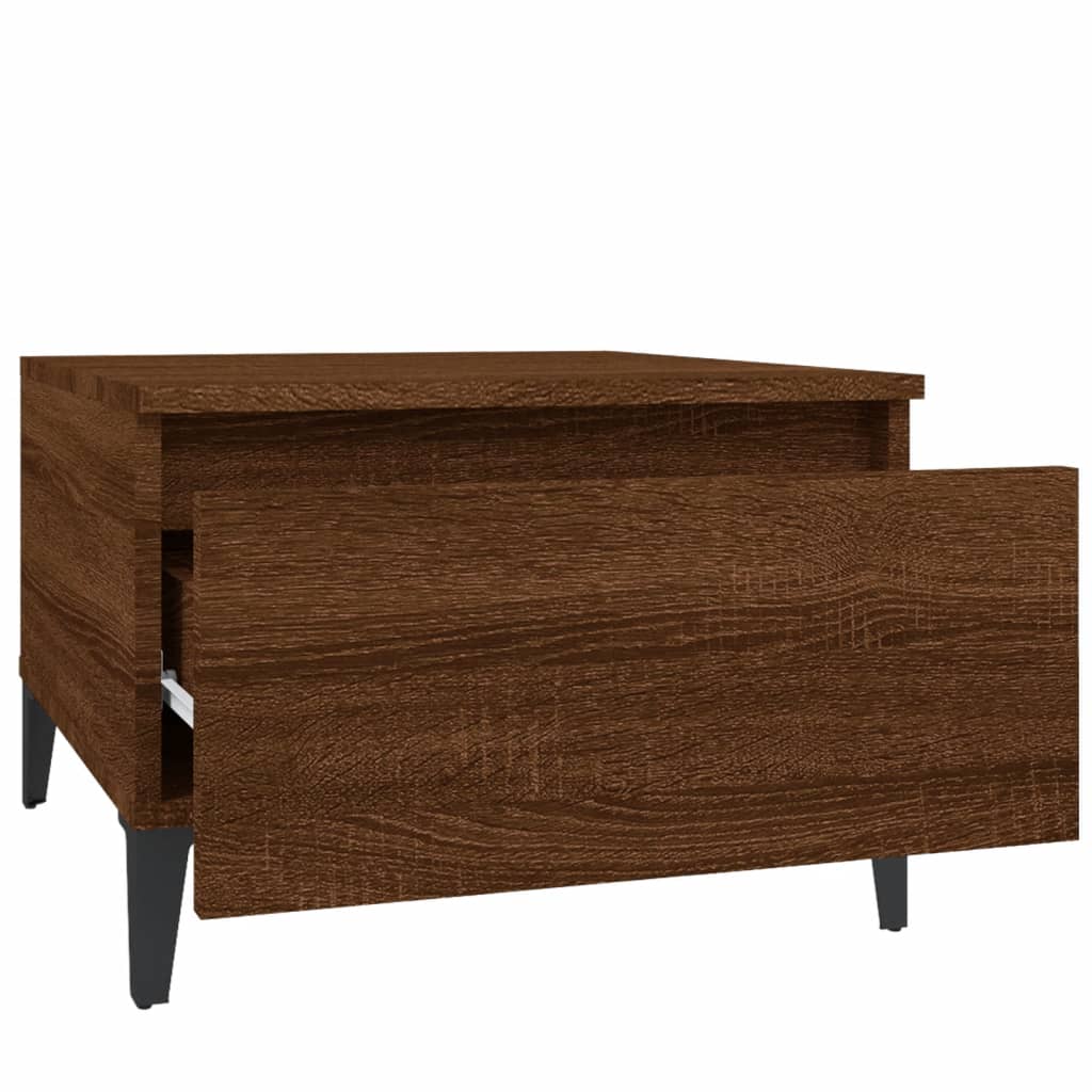 Sivupöydät 2 kpl ruskea tammi 50x46x35 cm tekninen puu - Sisustajankoti.fi