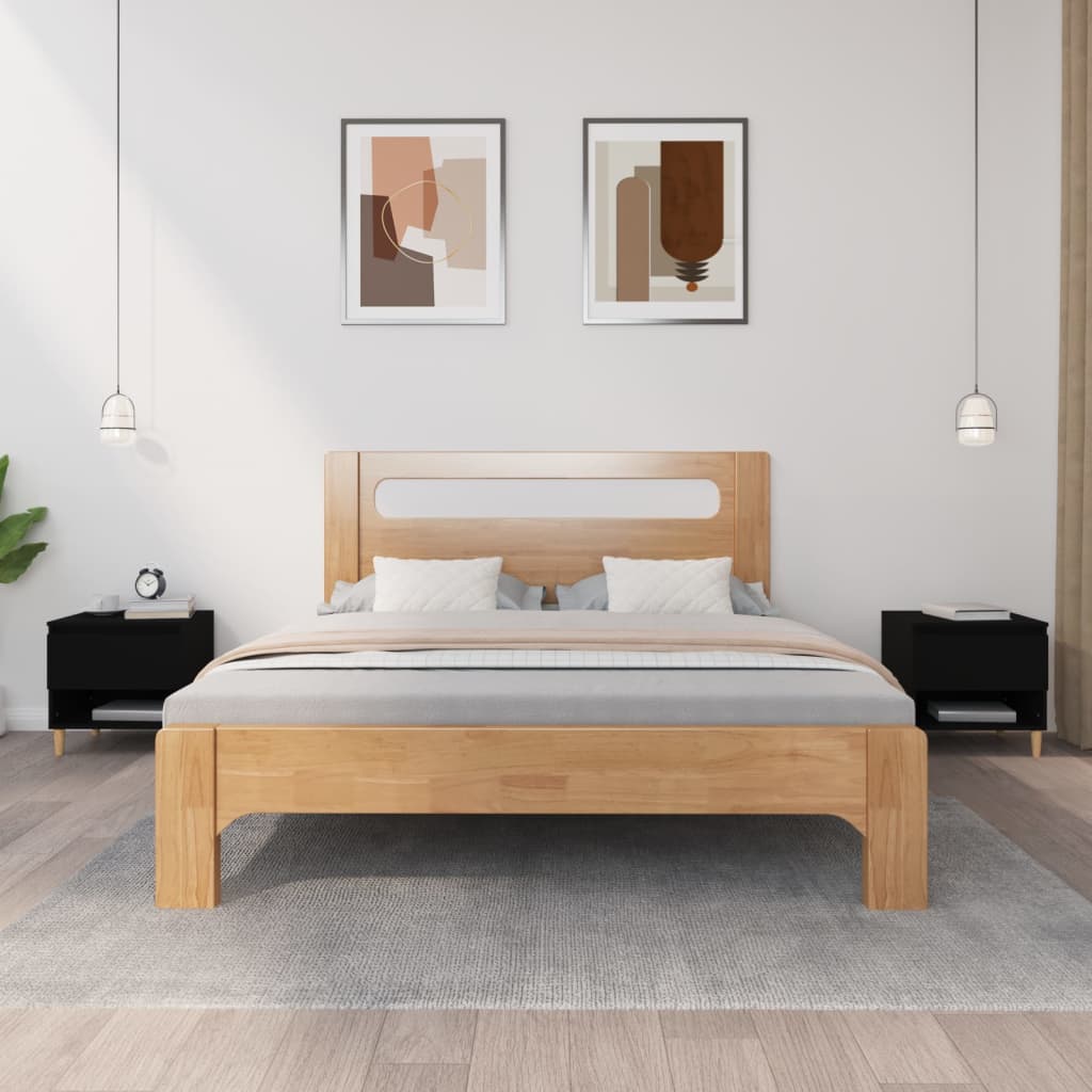 Yöpöydät 2 kpl musta 50x46x50 cm tekninen puu - Sisustajankoti.fi