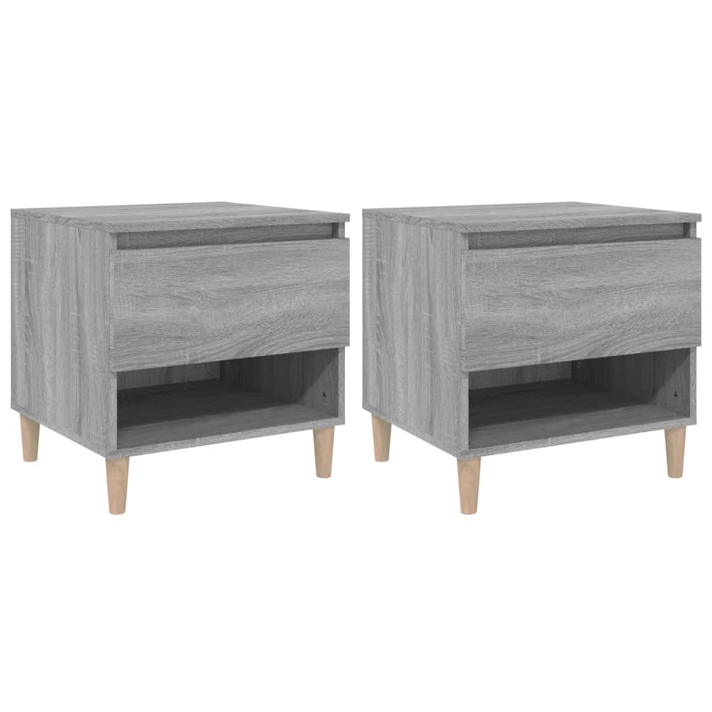 Yöpöydät 2 kpl harmaa Sonoma 50x46x50 cm tekninen puu - Sisustajankoti.fi