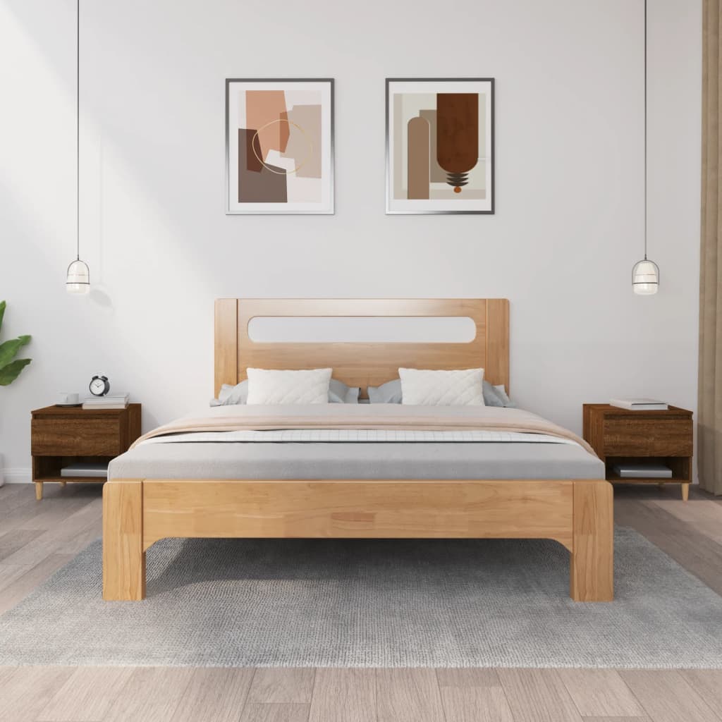 Yöpöydät 2 kpl ruskea tammi 50x46x50 cm tekninen puu - Sisustajankoti.fi