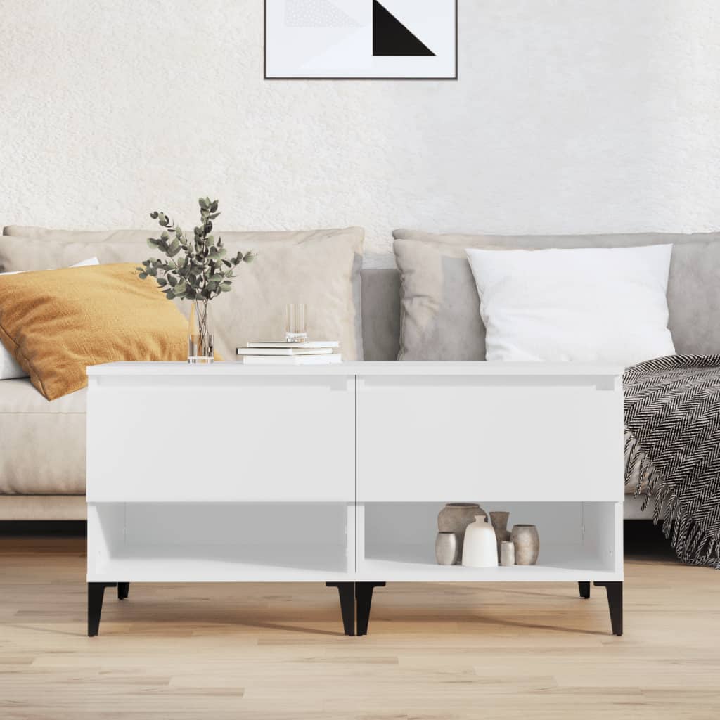 Sivupöydät 2 kpl valkoinen 50x46x50 cm tekninen puu - Sisustajankoti.fi