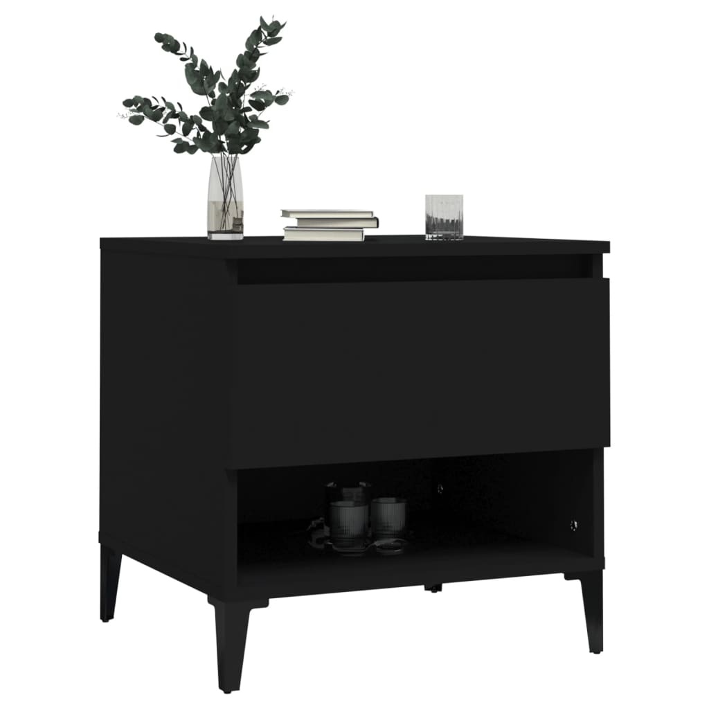 Sivupöydät 2 kpl musta 50x46x50 cm tekninen puu - Sisustajankoti.fi
