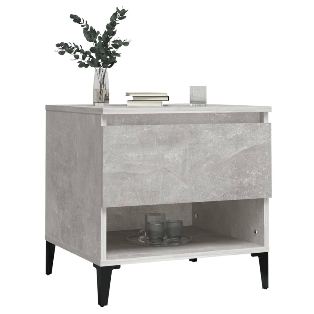 Sivupöydät 2 kpl betoninharmaa 50x46x50 cm tekninen puu - Sisustajankoti.fi