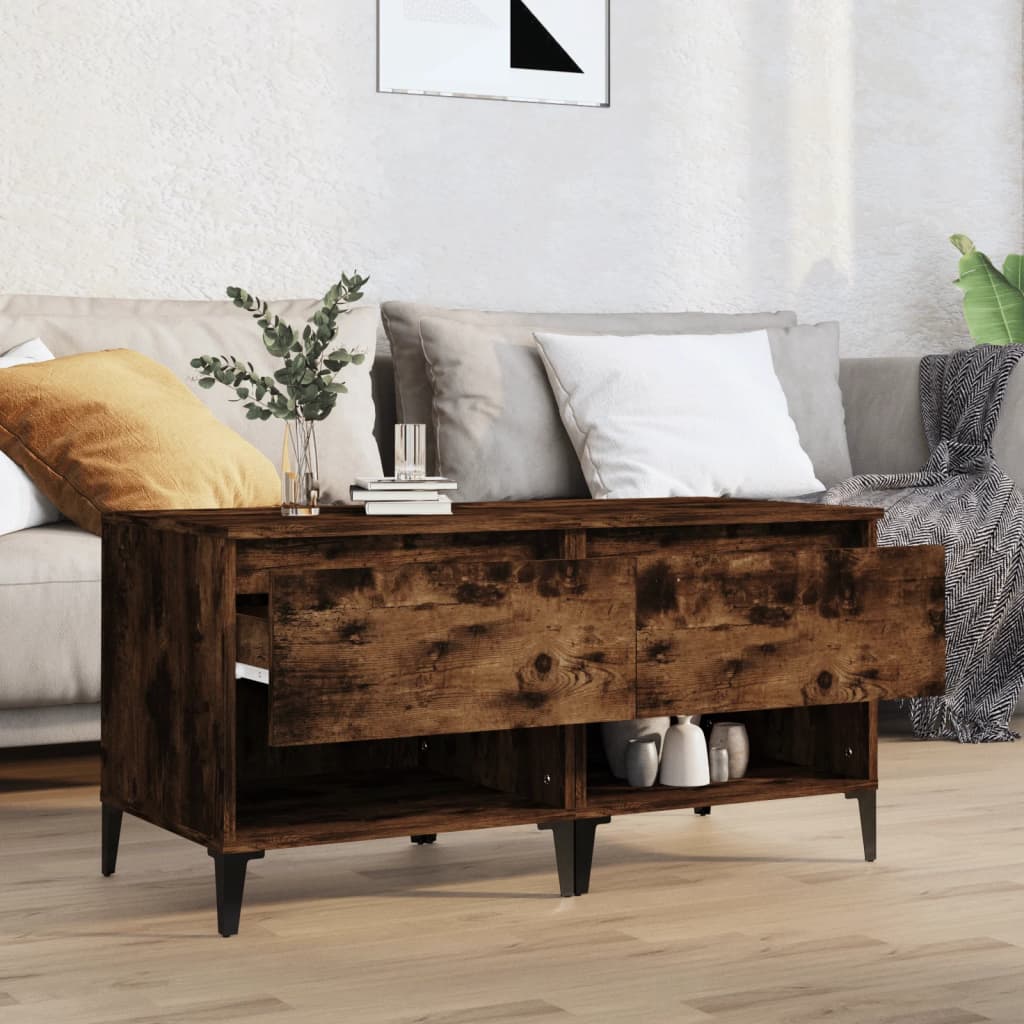 Sivupöydät 2 kpl savutammi 50x46x50 cm tekninen puu - Sisustajankoti.fi