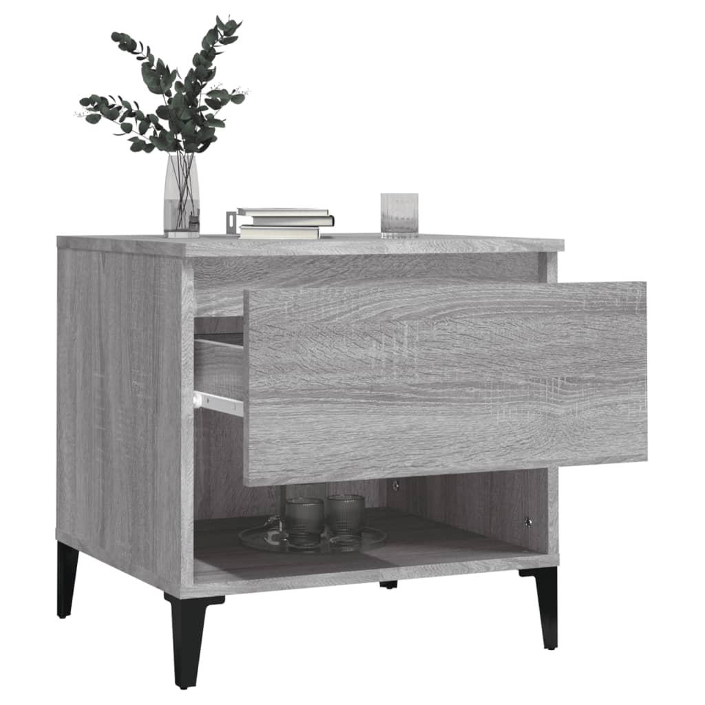 Sivupöydät 2 kpl harmaa Sonoma 50x46x50 cm tekninen puu - Sisustajankoti.fi