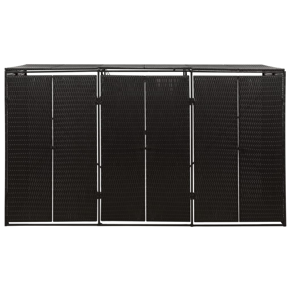 Kolmen roska-astian vaja musta 207x80x117 cm polyrottinki - Sisustajankoti.fi