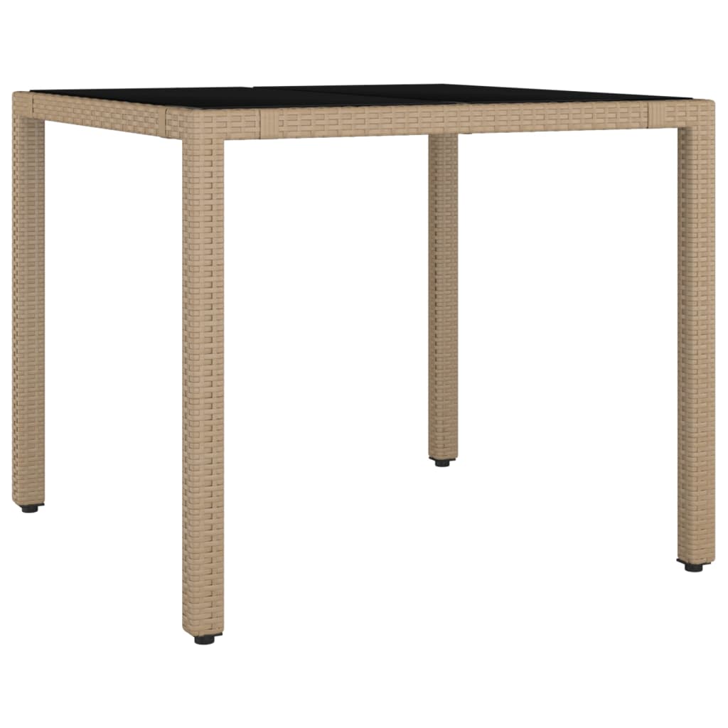 Puutarhapöytä beige polyrottinki / karkaistu lasi - Sisustajankoti.fi